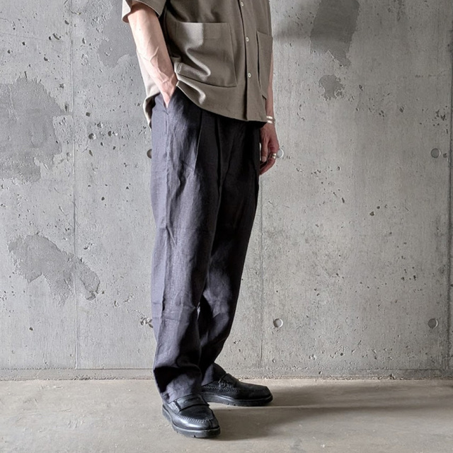 still by hand 通販,still by hand 東京取り扱い店舗,スティルバイハンド,PT02262,inen 2tuck Tapered Pants