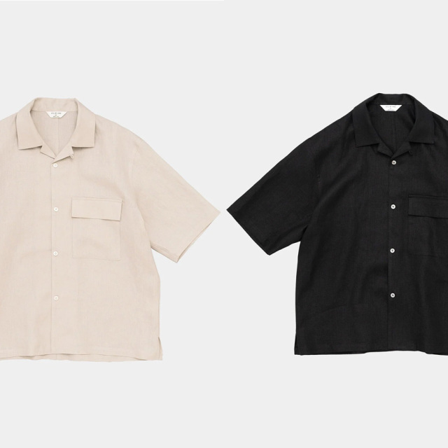 still by hand 通販,still by hand 東京取り扱い店舗,SH03252,French Linen Open Collar Shirts