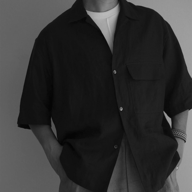 still by hand 通販,still by hand 東京取り扱い店舗,SH03252,French Linen Open Collar Shirts