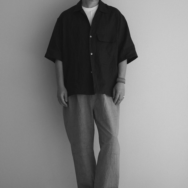 still by hand 通販,still by hand 東京取り扱い店舗,SH03252,French Linen Open Collar Shirts