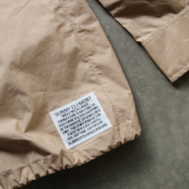 SUNNY ELEMENT (サニーエレメント) [CAVE SHIRT] 高密度コットン