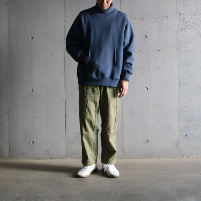 still by hand,スティルバイハンド,CS03223,ハイネックスウェットプルオーバー,HIGH NECK SADDLE RAGLAN SLEEVE PULLOVER