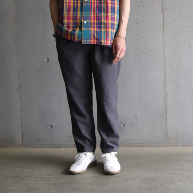 still by hand,スティルバイハンド,PT07232,ポリエステ シアサッカー テーパードパンツ