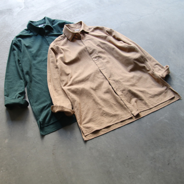 SEEALL (シーオール) [ ESSENTIAL B SHIRTS ] ロングシャツ (TOBACCO)