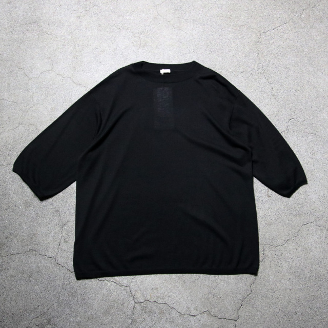 SEEALL (シーオール) [ MOCK NECK SHORT-SLEEVE SWEATER ] シルク