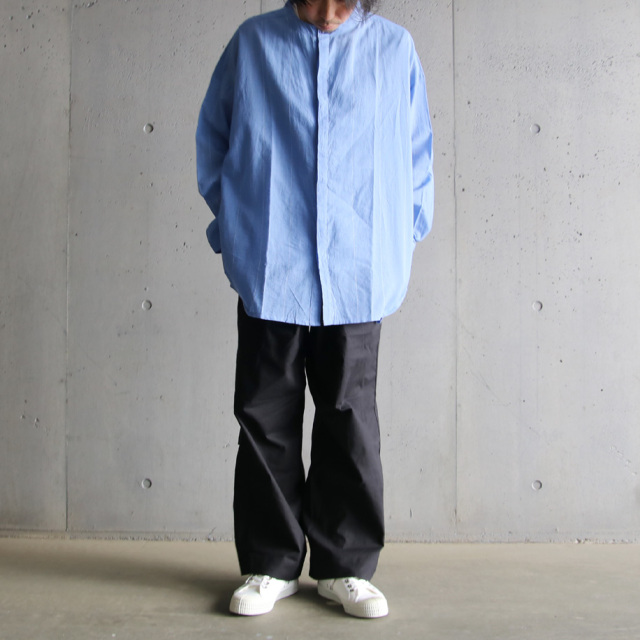 seeall,シーオール,シャツ,バンドカラーシャツ,extra over band collar shirts