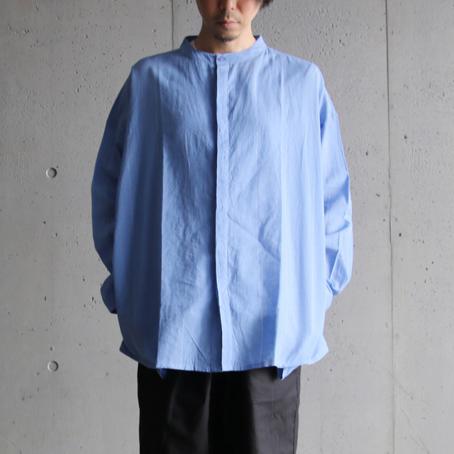 seeall,シーオール,シャツ,バンドカラーシャツ,extra over band collar shirts