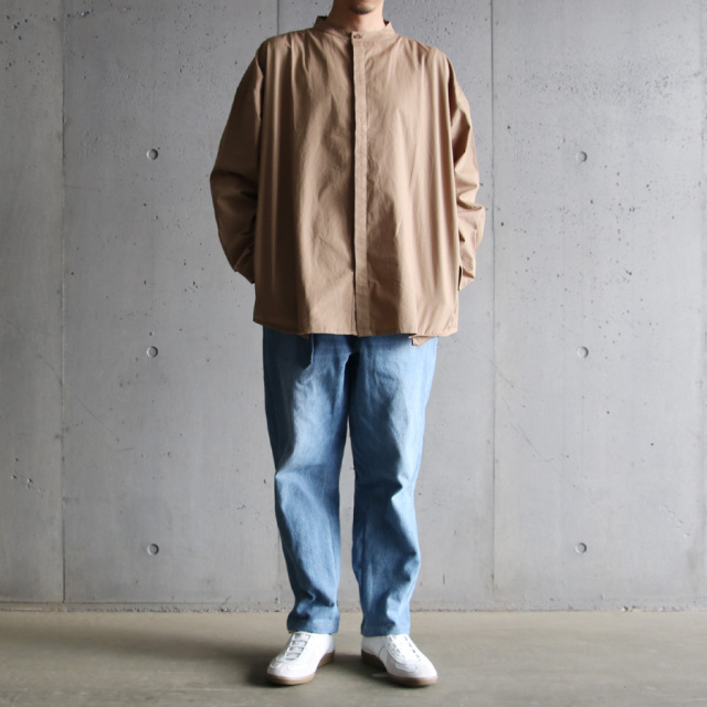seeall,シーオール,シャツ,バンドカラーシャツ,extra over band collar shirts