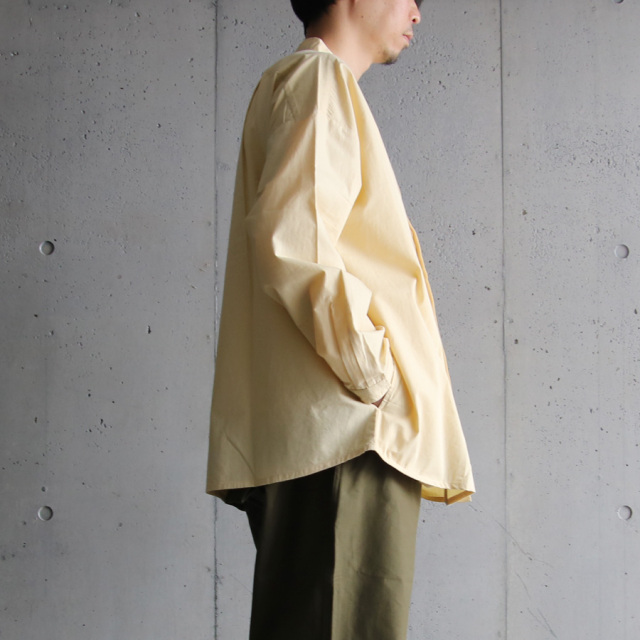seeall,シーオール,シャツ,バンドカラーシャツ,extra over band collar shirts
