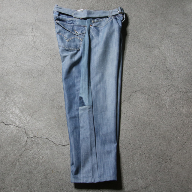 SEEALL Levi's再構築　デニム　ワイドストレート　ベルテッドデニム SEEALL Levi's再構築デニムワイドストレートベルテッドデニム