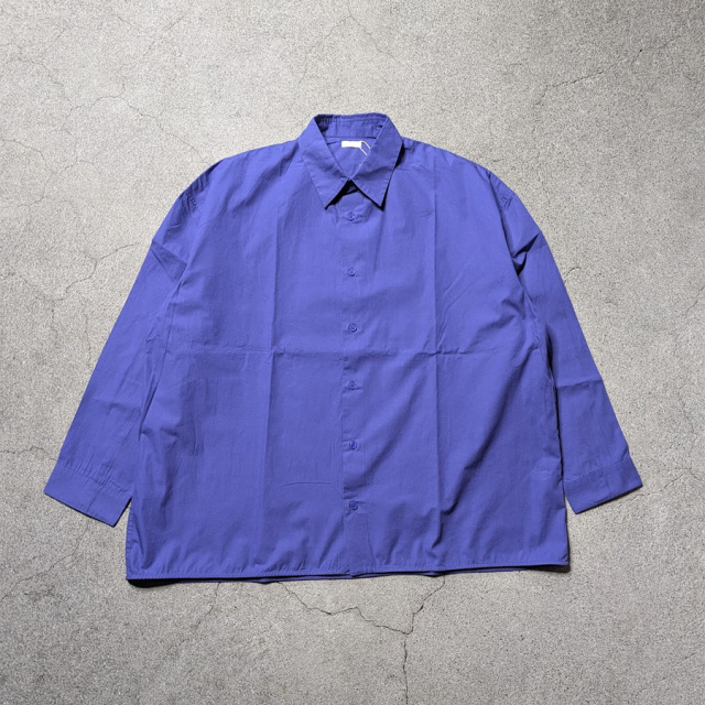 SEEALL (シーオール) シルクシャツ ネイビー 44 SEEALL シャツ SEEALL / シーオール WIDE COLLAR SHIRTS WOOL メンズ