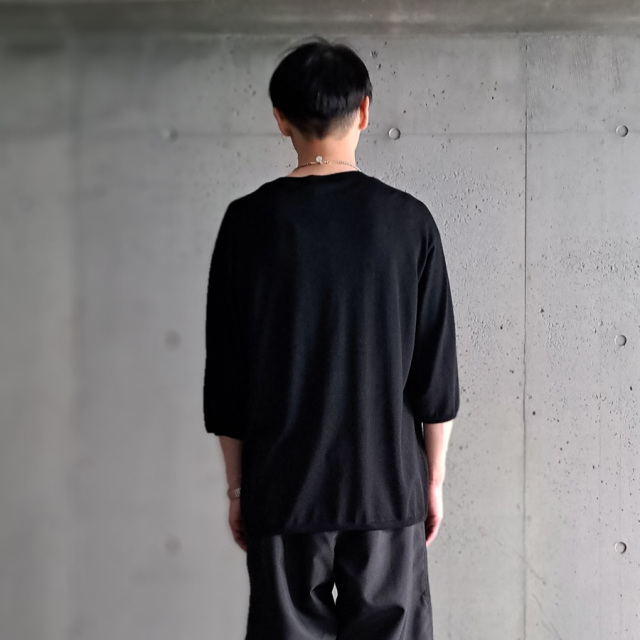 SEEALL (シーオール) [ MOCK NECK SHORT-SLEEVE SWEATER ] シルク