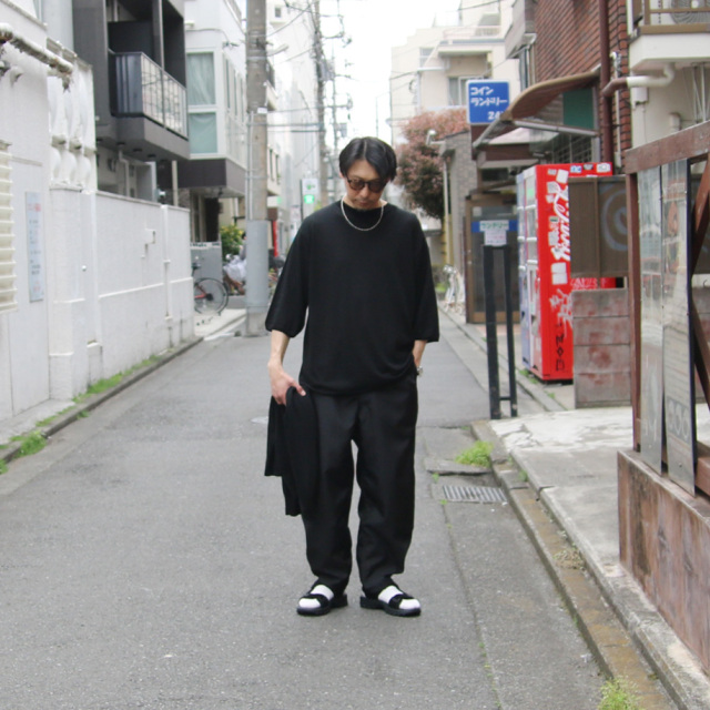 SEEALL (シーオール) [ MOCK NECK SHORT-SLEEVE SWEATER ] シルク