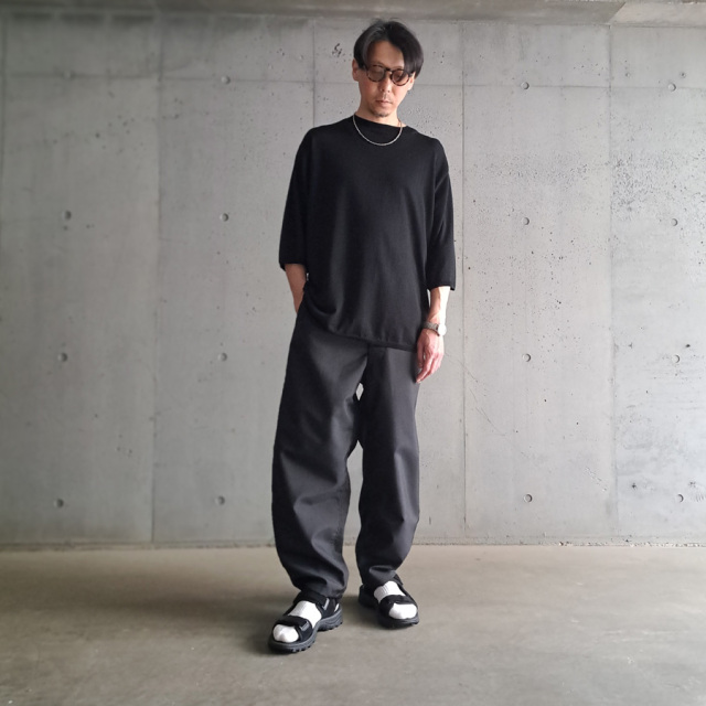 SEEALL (シーオール) [ MOCK NECK SHORT-SLEEVE SWEATER ] シルク