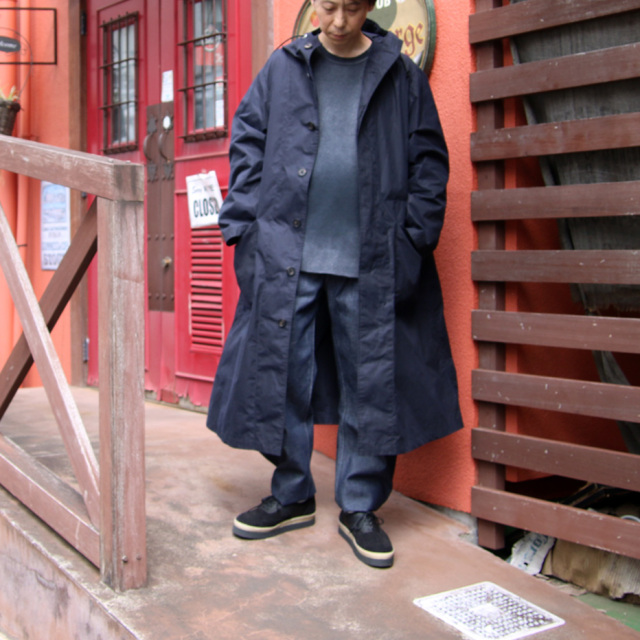 tuki,ツキ,tuki パンツ,TUKI 通販,TUKI 東京取り扱い店舗,0195,HOODED COAT,DARK NAVY