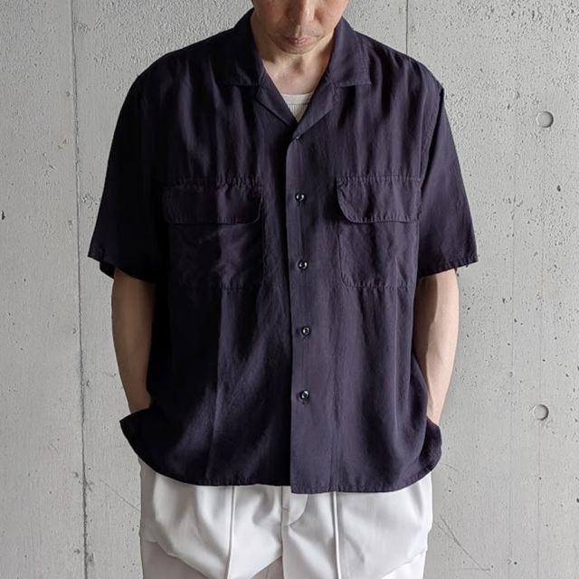 Y (ワイ) 1656150433 [ TENCEL POPLIN OPEN COLLAR SHIRT ] テンセル