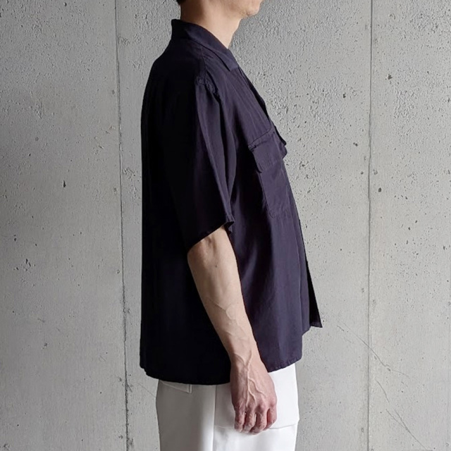 Y (ワイ) 1656150433 [ TENCEL POPLIN OPEN COLLAR SHIRT ] テンセル