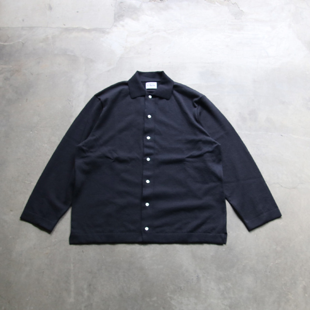 yonetomi new basic,ヨネトミ ニューベーシック,light wave cotton knit shirt