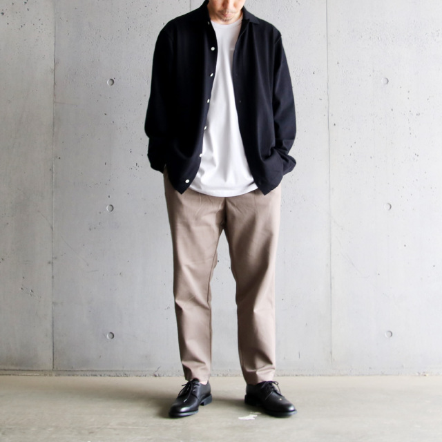 yonetomi new basic,ヨネトミ ニューベーシック,light wave cotton knit shirt