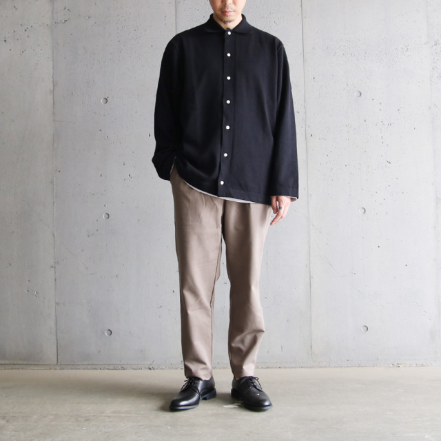 yonetomi new basic,ヨネトミ ニューベーシック,light wave cotton knit shirt