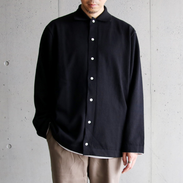 yonetomi new basic,ヨネトミ ニューベーシック,light wave cotton knit shirt