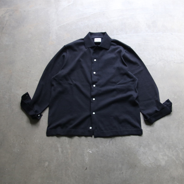 yonetomi new basic,ヨネトミ ニューベーシック,light wave cotton knit shirt