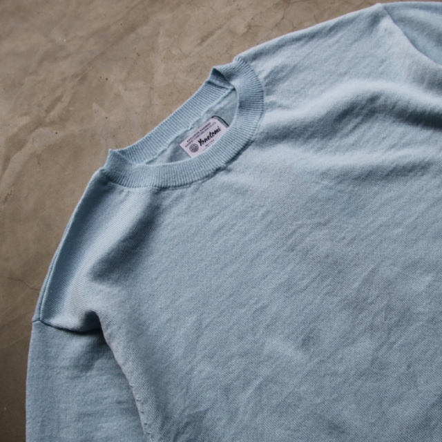 YONETOMI ヨネトミ　モヘヤウールニット　2　水色 HIGH TWIST COTTON KNIT PULLOVER - Yonetomi STORE ONLINE｜ヨネトミ