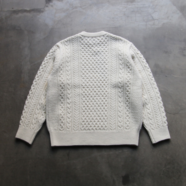 yonetomi new basic,ヨネトミ ニューベーシック,山形ニット,ニットファクトリーブランド,セーター,reborn wool aran knit p/o