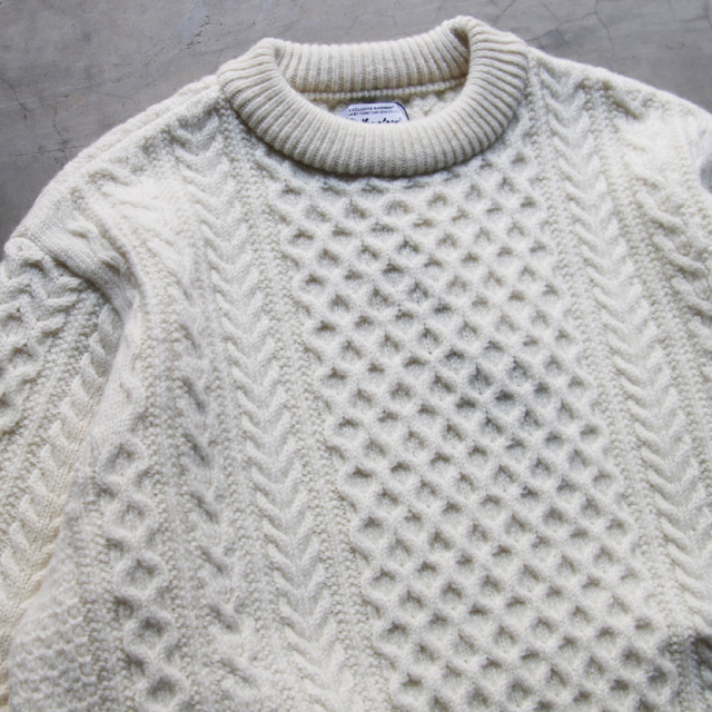 yonetomi new basic,ヨネトミ ニューベーシック,山形ニット,ニットファクトリーブランド,セーター,reborn wool aran knit p/o