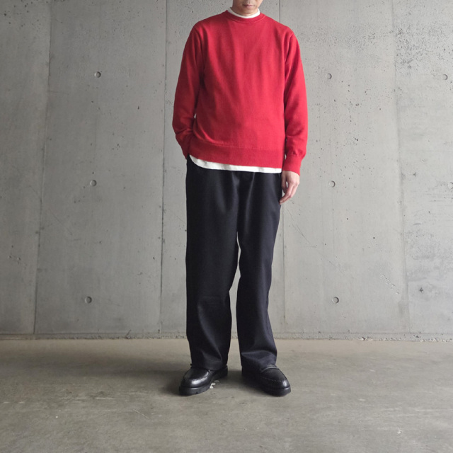 yonetomi new basic,ヨネトミ ニューベーシック,yonetomi 通販,yonetomi 東京取り扱い店舗,95-254-014,AMERICAN WOOL & COTTON KNIT P/O