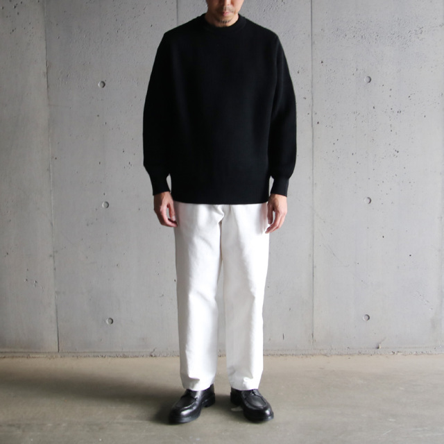 yonetomi new basic,ヨネトミ ニューベーシック,山形ニット,ニットファクトリーブランド,セーター,EX FINE WOOL RIB KNIT P/O