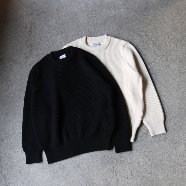 yonetomi new basic,ヨネトミ ニューベーシック,山形ニット,ニットファクトリーブランド,セーター,EX FINE WOOL RIB KNIT P/O