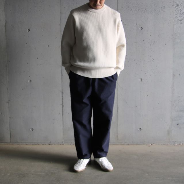 yonetomi new basic,ヨネトミ ニューベーシック,山形ニット,ニットファクトリーブランド,セーター,EX FINE WOOL RIB KNIT P/O