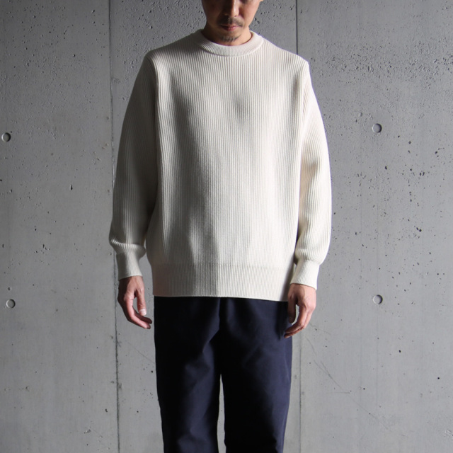 yonetomi new basic,ヨネトミ ニューベーシック,山形ニット,ニットファクトリーブランド,セーター,EX FINE WOOL RIB KNIT P/O