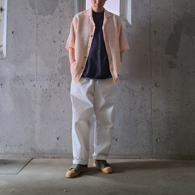 yonetomi new basic,ヨネトミ ニューベーシック,yonetomi 通販,yonetomi 東京取り扱い店舗,GIMA SLUB KNIT SHIRT
