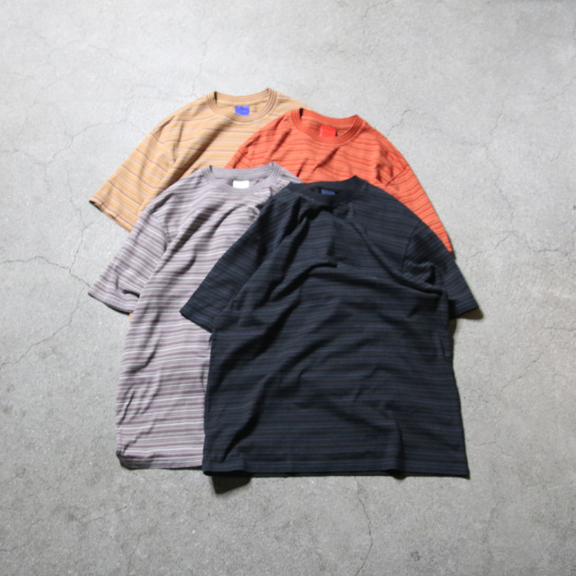 yonetomi new basic,ヨネトミ ニューベーシック,yonetomi 通販,yonetomi 東京取り扱い店舗,GARMENT DYED RANDOM BORDER T-SHIRT