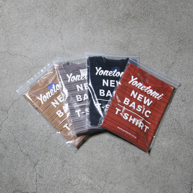 yonetomi new basic,ヨネトミ ニューベーシック,yonetomi 通販,yonetomi 東京取り扱い店舗,GARMENT DYED RANDOM BORDER T-SHIRT