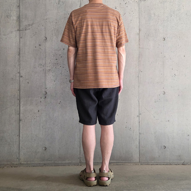 yonetomi new basic,ヨネトミ ニューベーシック,yonetomi 通販,yonetomi 東京取り扱い店舗,GARMENT DYED RANDOM BORDER T-SHIRT