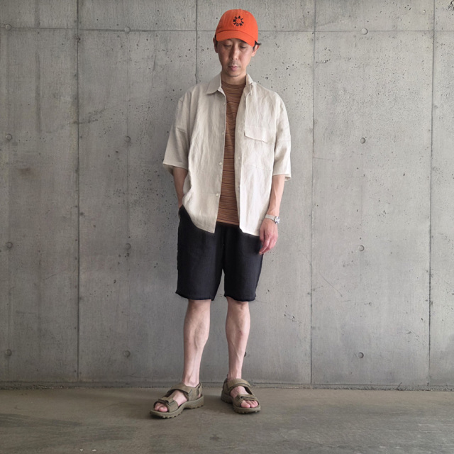 yonetomi new basic,ヨネトミ ニューベーシック,yonetomi 通販,yonetomi 東京取り扱い店舗,GARMENT DYED RANDOM BORDER T-SHIRT