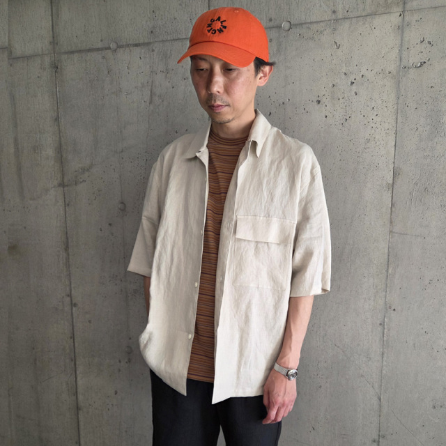yonetomi new basic,ヨネトミ ニューベーシック,yonetomi 通販,yonetomi 東京取り扱い店舗,GARMENT DYED RANDOM BORDER T-SHIRT