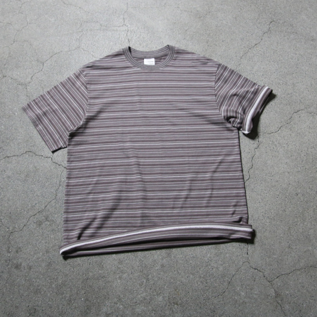 yonetomi new basic,ヨネトミ ニューベーシック,yonetomi 通販,yonetomi 東京取り扱い店舗,GARMENT DYED RANDOM BORDER T-SHIRT
