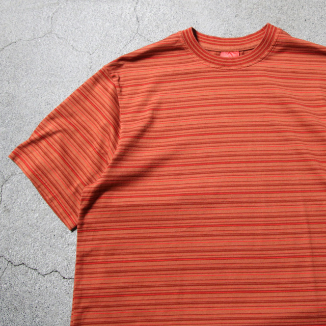 yonetomi new basic,ヨネトミ ニューベーシック,yonetomi 通販,yonetomi 東京取り扱い店舗,GARMENT DYED RANDOM BORDER T-SHIRT