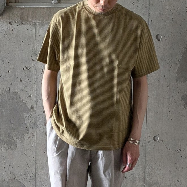 yonetomi new basic,ヨネトミ ニューベーシック,yonetomi 通販,yonetomi 東京取り扱い店舗,GARMENT DYED BORDER T-SHIRT