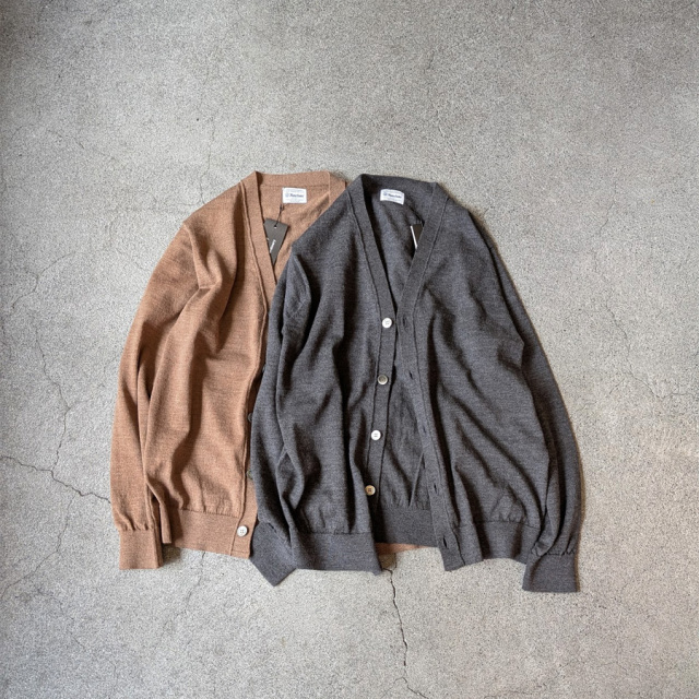 yonetomi new basic,ヨネトミ ニューベーシック,yonetomi 通販,yonetomi 東京取り扱い店舗,HIGH TWIST WOOL KNIT CARDIGAN,95-264-006