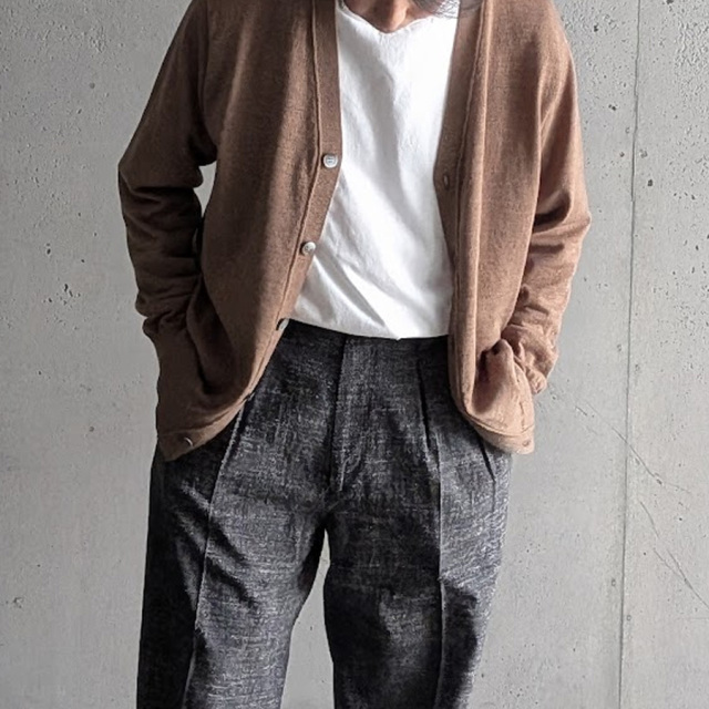 yonetomi new basic,ヨネトミ ニューベーシック,yonetomi 通販,yonetomi 東京取り扱い店舗,HIGH TWIST WOOL KNIT CARDIGAN,95-264-006