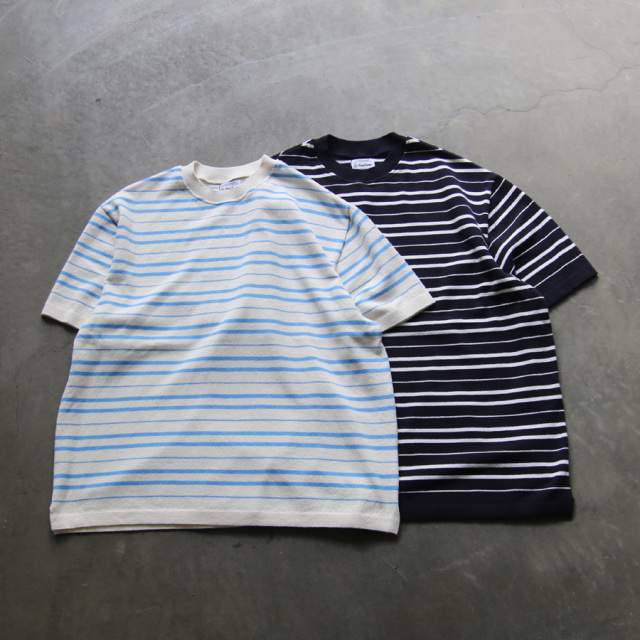 yonetomi new basic,ヨネトミ ニューベーシック,山形ニット,ニットファクトリーブランド,LIGHT WAVE COTTON KNIT PULLOVER,95-232-018