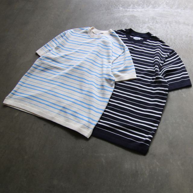 yonetomi new basic,ヨネトミ ニューベーシック,山形ニット,ニットファクトリーブランド,LIGHT WAVE COTTON KNIT PULLOVER,95-232-018