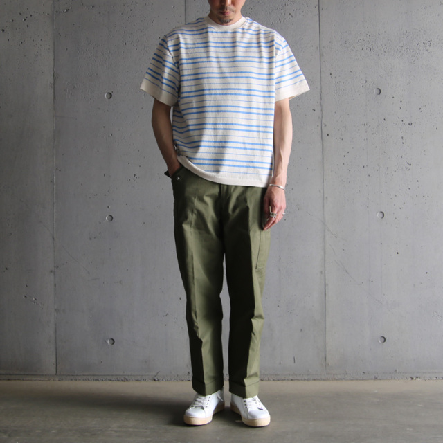 yonetomi new basic,ヨネトミ ニューベーシック,山形ニット,ニットファクトリーブランド,LIGHT WAVE COTTON KNIT PULLOVER,95-232-018