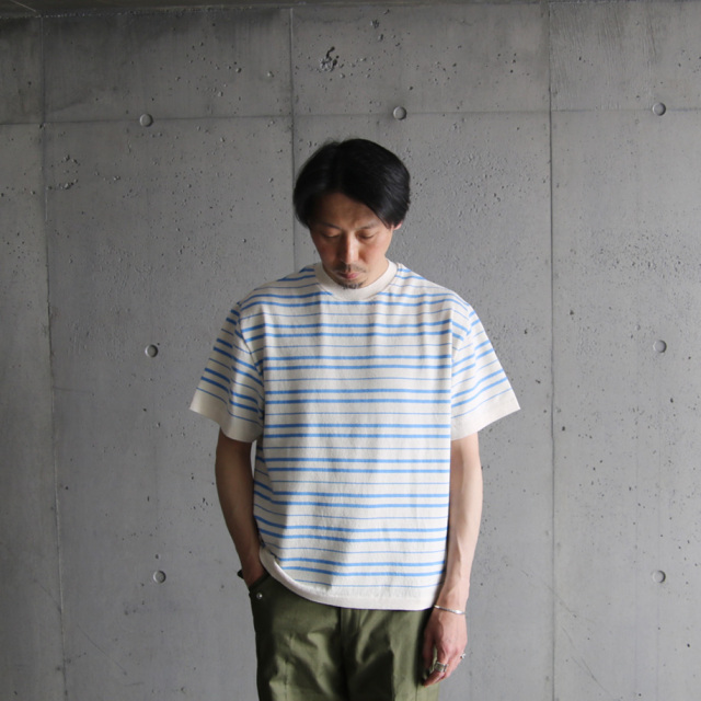 yonetomi new basic,ヨネトミ ニューベーシック,山形ニット,ニットファクトリーブランド,LIGHT WAVE COTTON KNIT PULLOVER,95-232-018