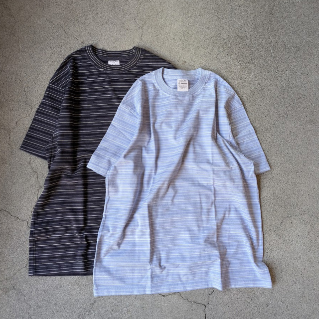 yonetomi new basic,ヨネトミ ニューベーシック,yonetomi 通販,yonetomi 東京取り扱い店舗,GARMENT DYED RANDOM BORDER T-SHIRT